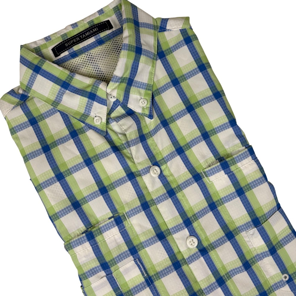 Columbia PFG‎ Super Tamiami Plaid Short Sleeve Fishing Shirt Men's Sz M Gorpcore